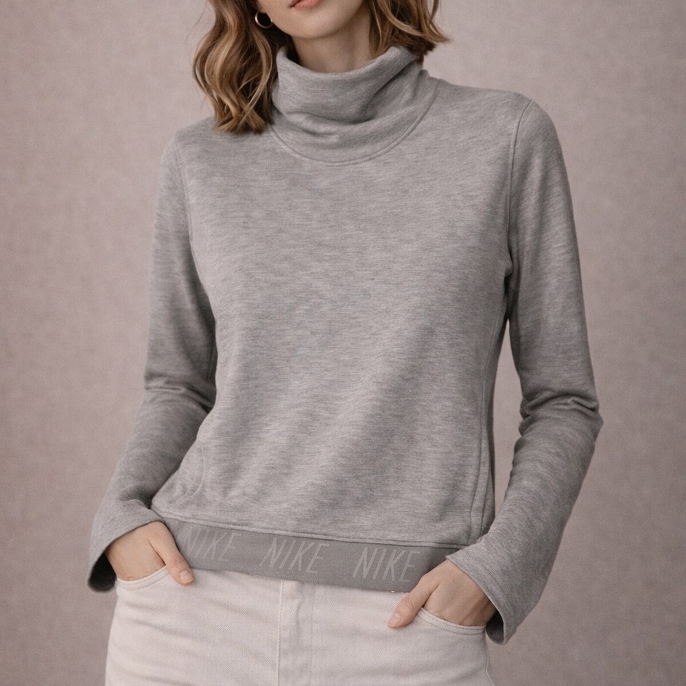 Nike Dri-fit funnel neck pullover women’s small gray athletic training top